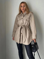 Short Button Down Belted Coat