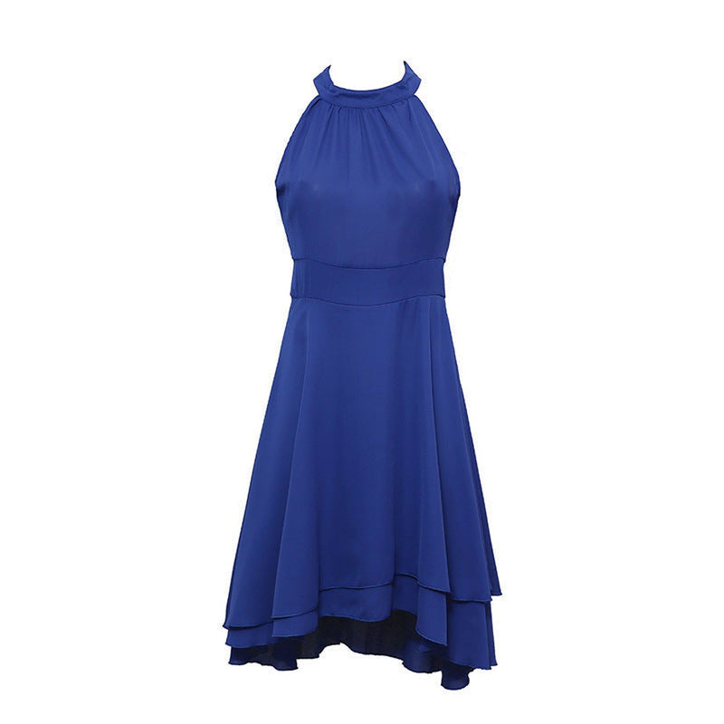 Halter neck Wave Hem Dress