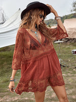 V Neck Lace Cover Up