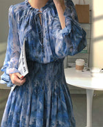 Tie Dye Print Chiffon Dress