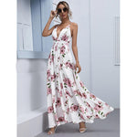 Sleeveless Backless Floral Maxi Dress