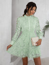 Embroidered Lace Sleeve Dress Sale