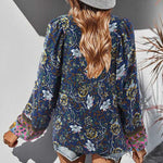 Bohemian Floral Print Blouse