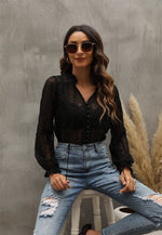 V Neck Embroidery Blouse