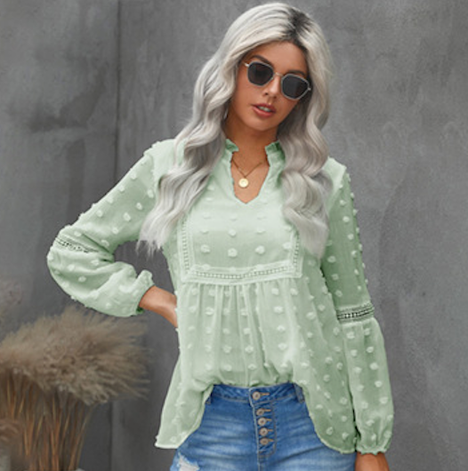 Chiffon Dotted Lace Blouse