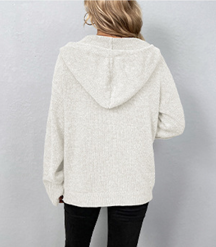 Knitted Hooded Cardigan