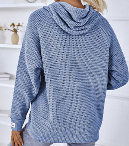 Pullover Knitted Hooded