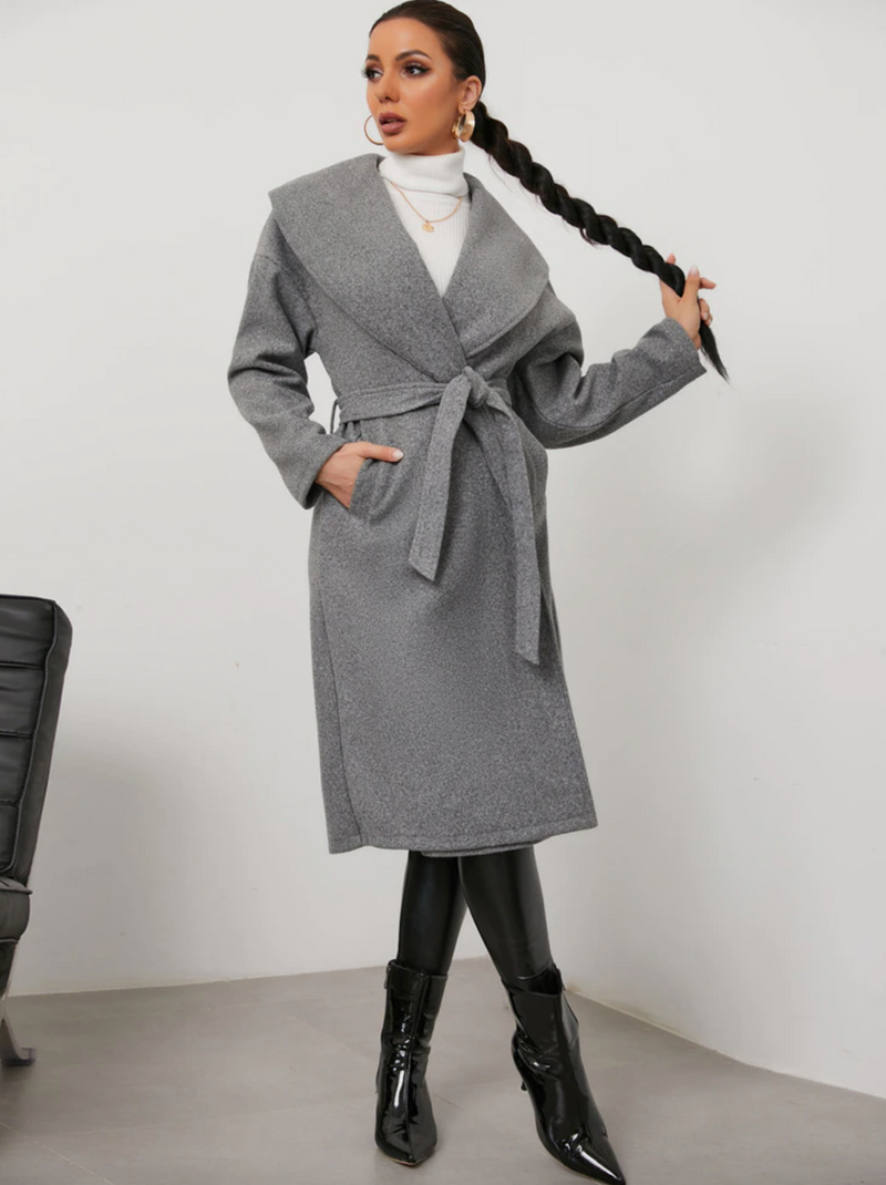 Belted Oversized Hooded Coat