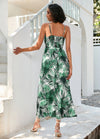 Printed V Neck Maxi Dress