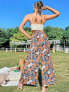 Wide Leg Floral Print Trousers