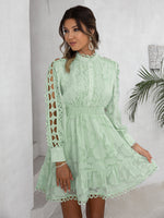 Embroidered Lace Sleeve Dress Sale