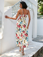 Printed V Neck Maxi Dress