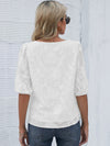 Sheer Embroidered Half Sleeve Top