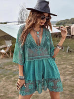 V Neck Lace Cover Up