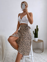 Side Wrap Print Skirt