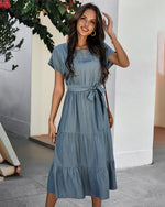 Tiered Belted Dress