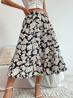 Elasticated Floral Print Skirt