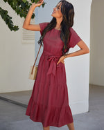 Tiered Belted Dress