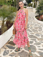 Floral Halter Neck Dress