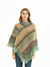 Zigzag fringe edge poncho