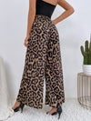 Wide Leg Leopard Print Trousers