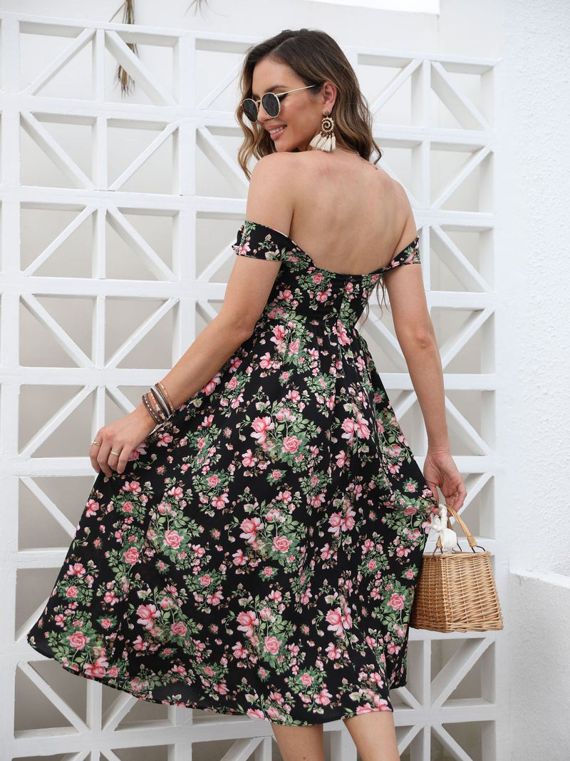 Off Shoulder Floral Dress